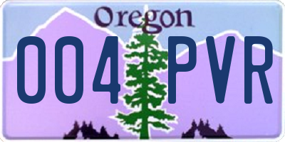 OR license plate 004PVR