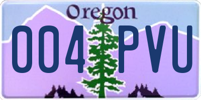 OR license plate 004PVU
