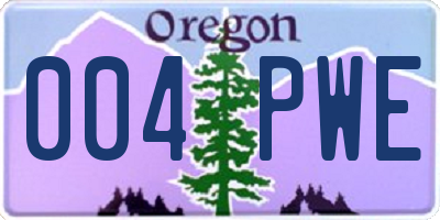 OR license plate 004PWE
