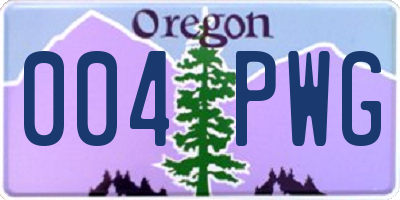 OR license plate 004PWG