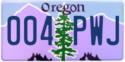 OR license plate 004PWJ