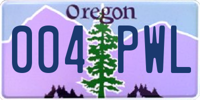 OR license plate 004PWL