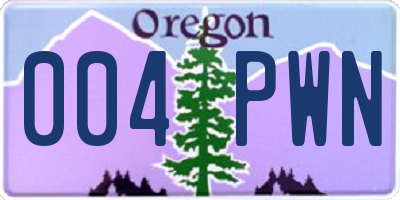 OR license plate 004PWN