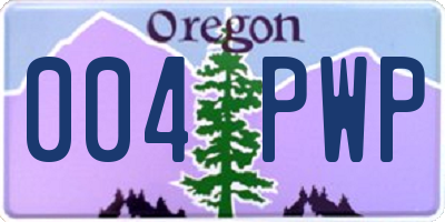 OR license plate 004PWP