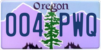 OR license plate 004PWQ