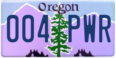 OR license plate 004PWR
