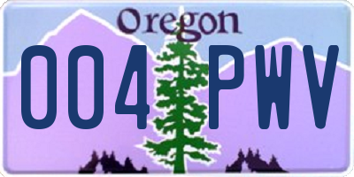 OR license plate 004PWV