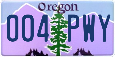 OR license plate 004PWY