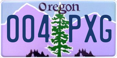 OR license plate 004PXG
