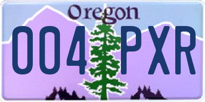 OR license plate 004PXR