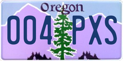 OR license plate 004PXS