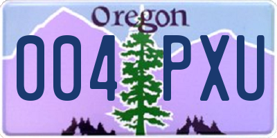 OR license plate 004PXU