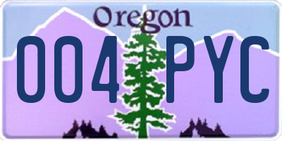 OR license plate 004PYC
