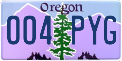 OR license plate 004PYG