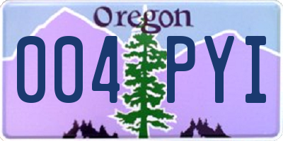 OR license plate 004PYI