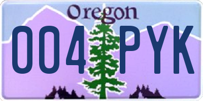 OR license plate 004PYK