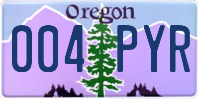 OR license plate 004PYR