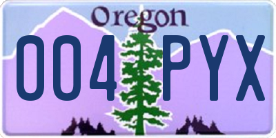 OR license plate 004PYX