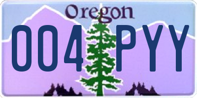 OR license plate 004PYY