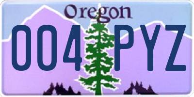 OR license plate 004PYZ