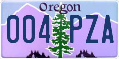 OR license plate 004PZA