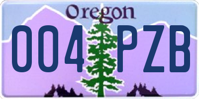 OR license plate 004PZB