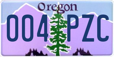 OR license plate 004PZC