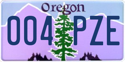 OR license plate 004PZE