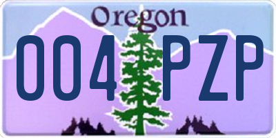 OR license plate 004PZP