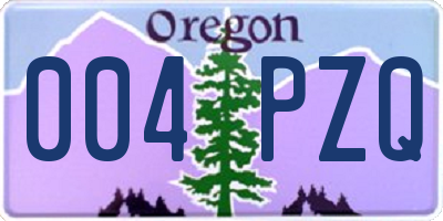 OR license plate 004PZQ
