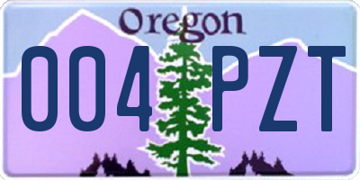 OR license plate 004PZT
