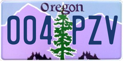 OR license plate 004PZV