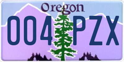 OR license plate 004PZX