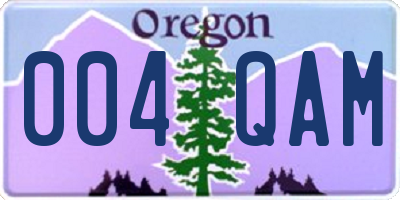 OR license plate 004QAM