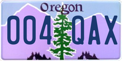 OR license plate 004QAX