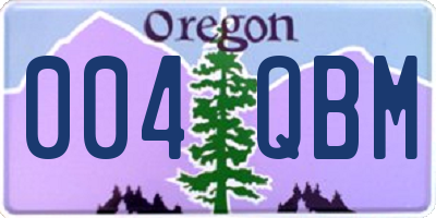 OR license plate 004QBM