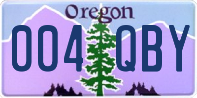 OR license plate 004QBY