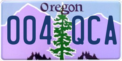 OR license plate 004QCA