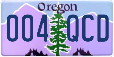 OR license plate 004QCD