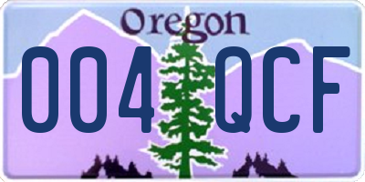 OR license plate 004QCF