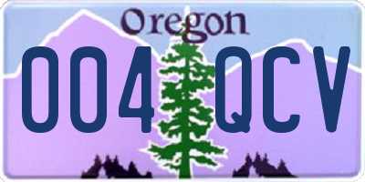 OR license plate 004QCV