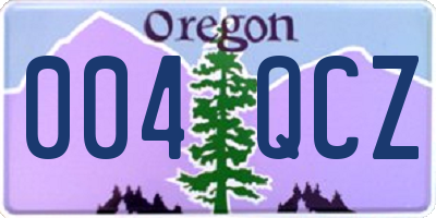 OR license plate 004QCZ