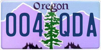 OR license plate 004QDA