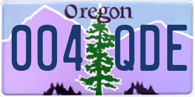 OR license plate 004QDE