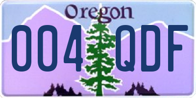 OR license plate 004QDF