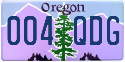 OR license plate 004QDG