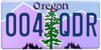 OR license plate 004QDR