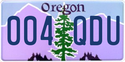 OR license plate 004QDU
