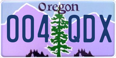 OR license plate 004QDX