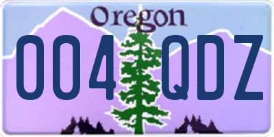 OR license plate 004QDZ